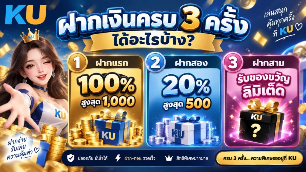 KU ฝากเงินครบ 3 ครั้ง